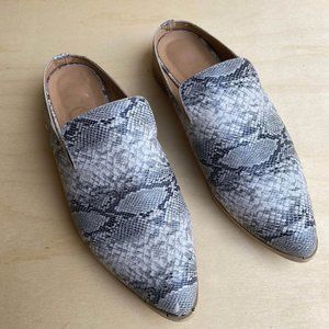 Snakeskin Mules Slip On Shoes Women's 8.5